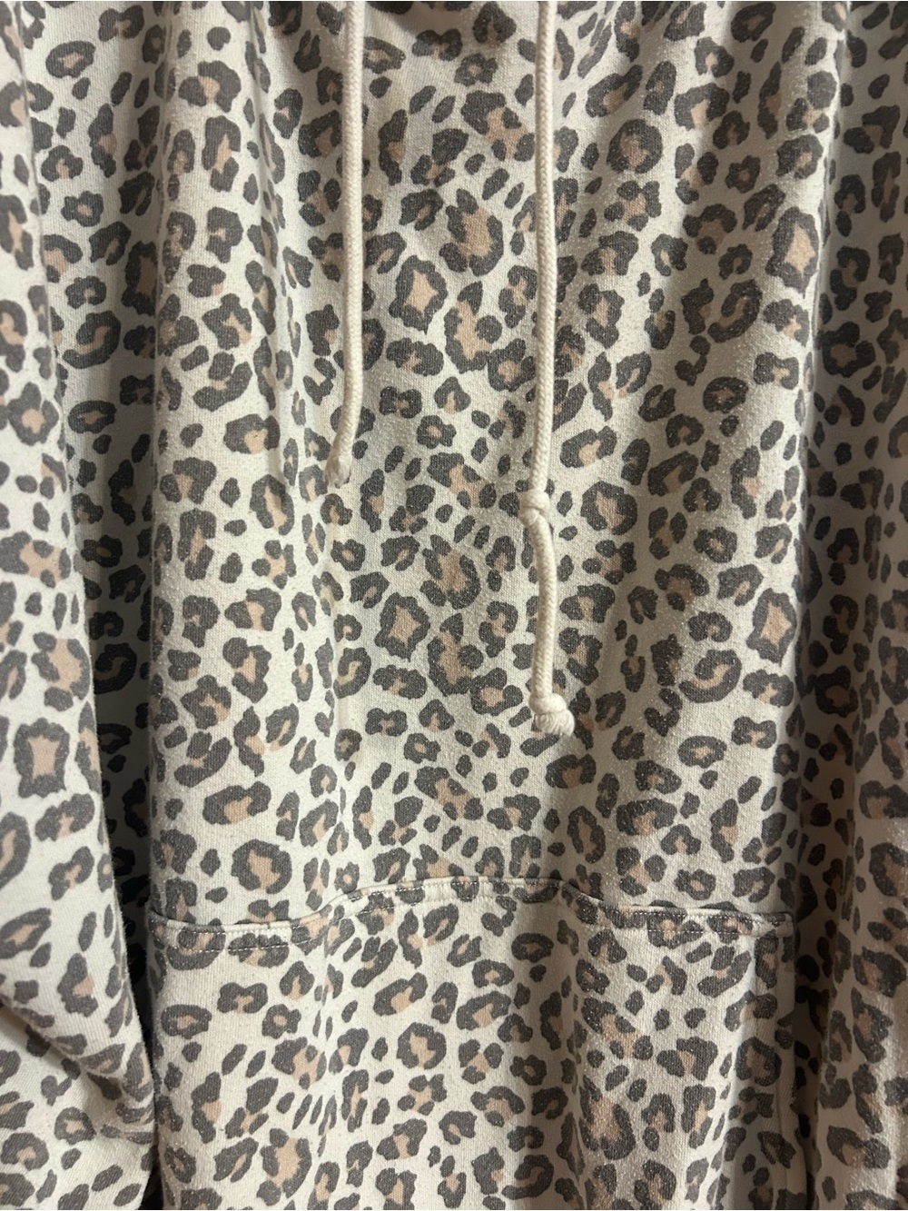 American Eagle Outfitters Beige and Gray Leopard Print Hoodie - Picture 4 of 8